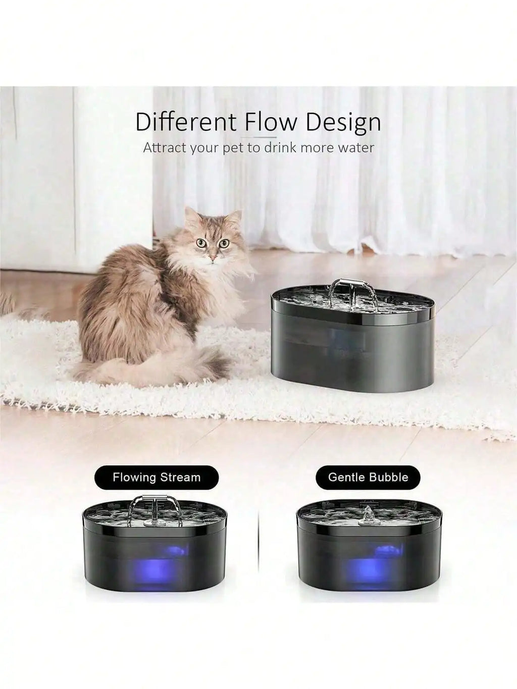 Automatic Cat Water Fountain — 2.2L, Silent Pump