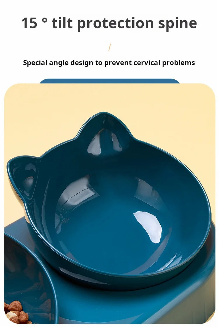 Tilted Pet Bowl Set with Gravity Water Feeder